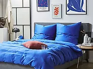 Bettwäsche-Set HARMONRIDGE 220 x 240 cm Baumwollsatin Dunkelblau_1178627