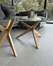 Coffee Table VALLEY Tempered Glass Light Brown_921475
