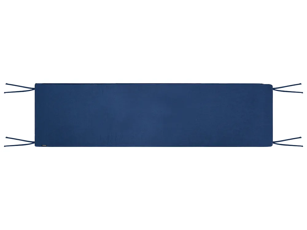 Gartenbank mit Auflage MONSANO 170 cm Eukalyptusholz Blau_1153980