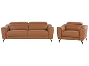 Sofa Set 4-Sitzer NARWIK Echtleder Braun_720641