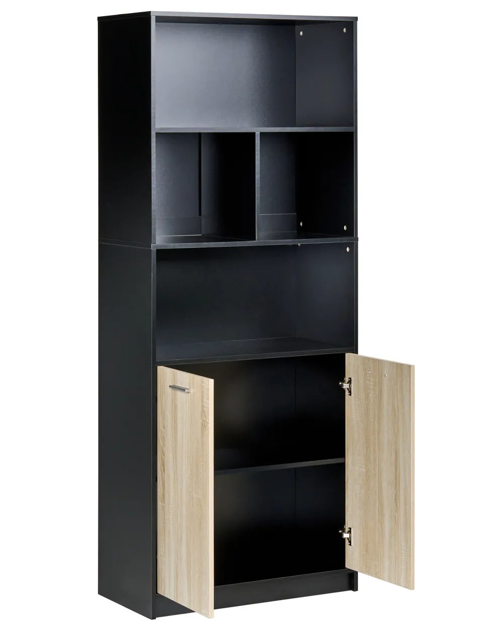 Bücherregal mit 2 Türen ZEHNA Braun / Schwarz_1033278