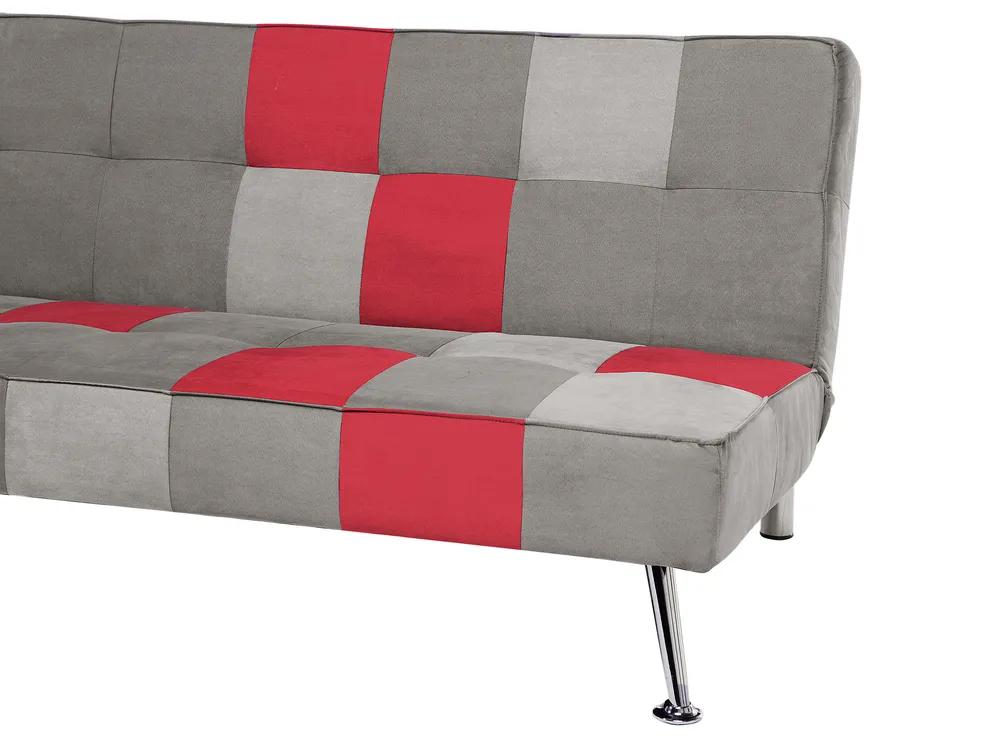 Sofa Bed 3 Seater OLSKER Velvet Light Grey_672361