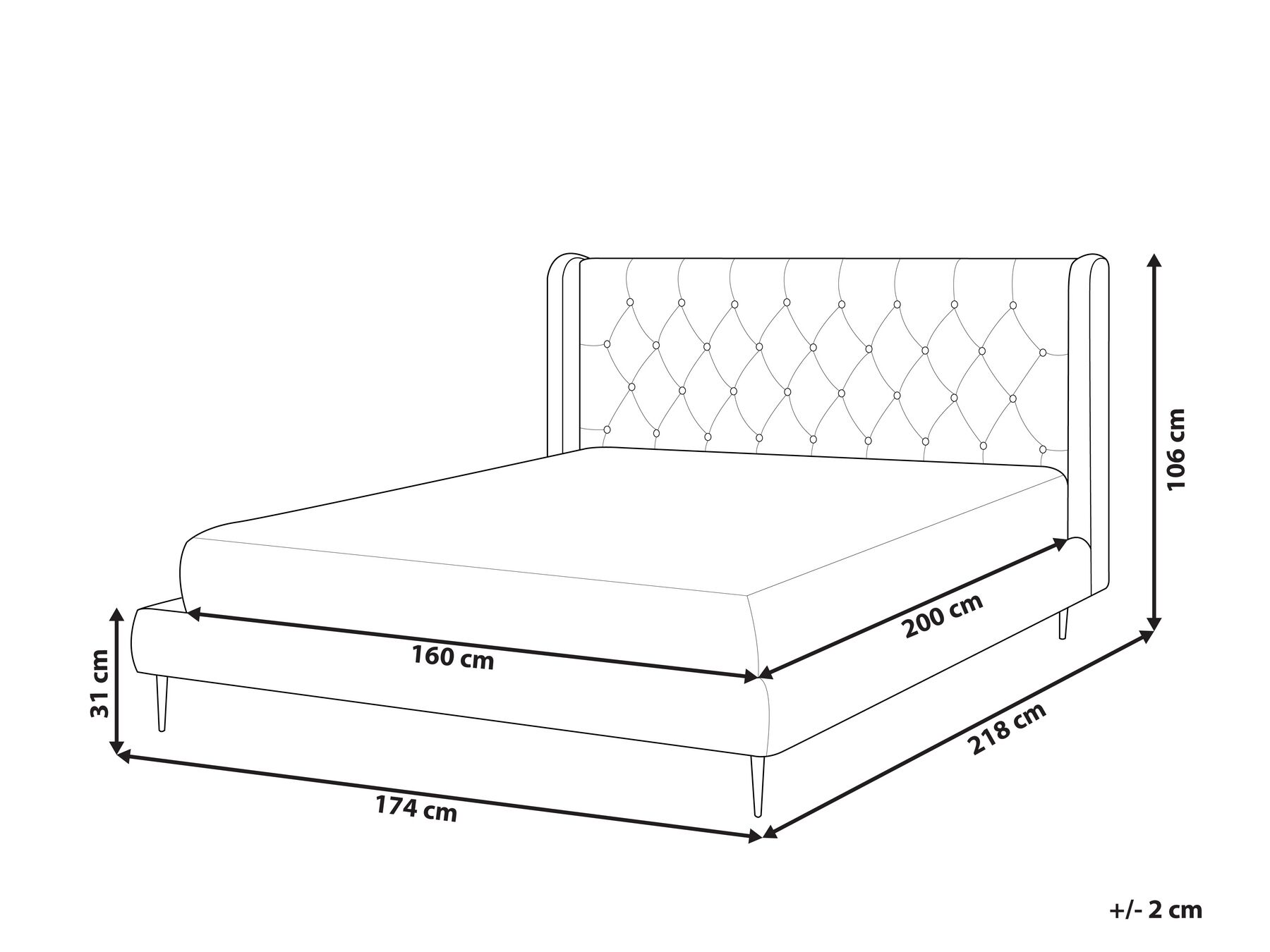 Bed Velvet FORBACH 160 x 200 cm (EU King Size) Grey_819177