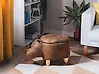 Tierhocker mit Stauraum RHINO Nashorn Kunstleder Hellbraun