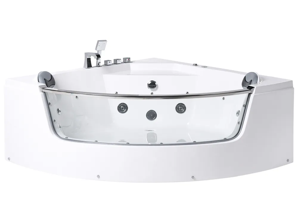 Corner Hot Tub with LED TAMULA 1480 x 660 mm White_1029595
