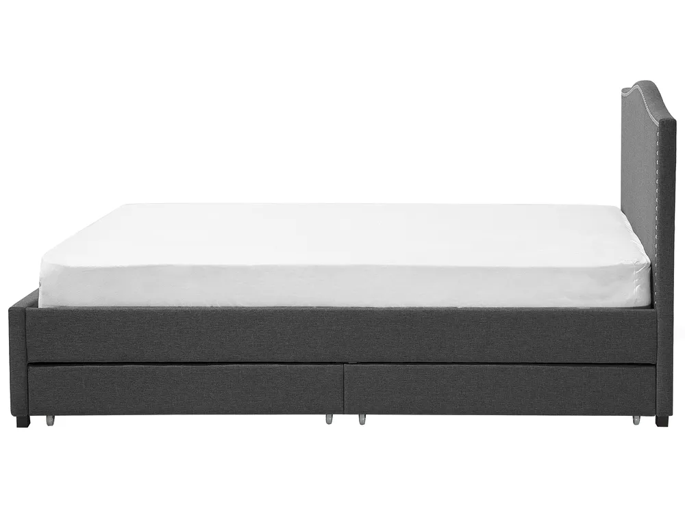 Bett mit Schubladen MONTPELLIER Stoff Bunt 180 x 200 cm LED_709596