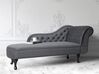 Rechtsseitige Chaiselongue NIMES Samtstoff Grau