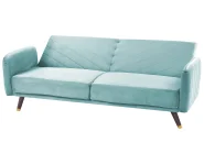 Schlafsofa 3-Sitzer SENJA Samtstoff Hellblau_850539