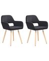 Esszimmerstuhl 2er Set CHICAGO Stoff Schwarz