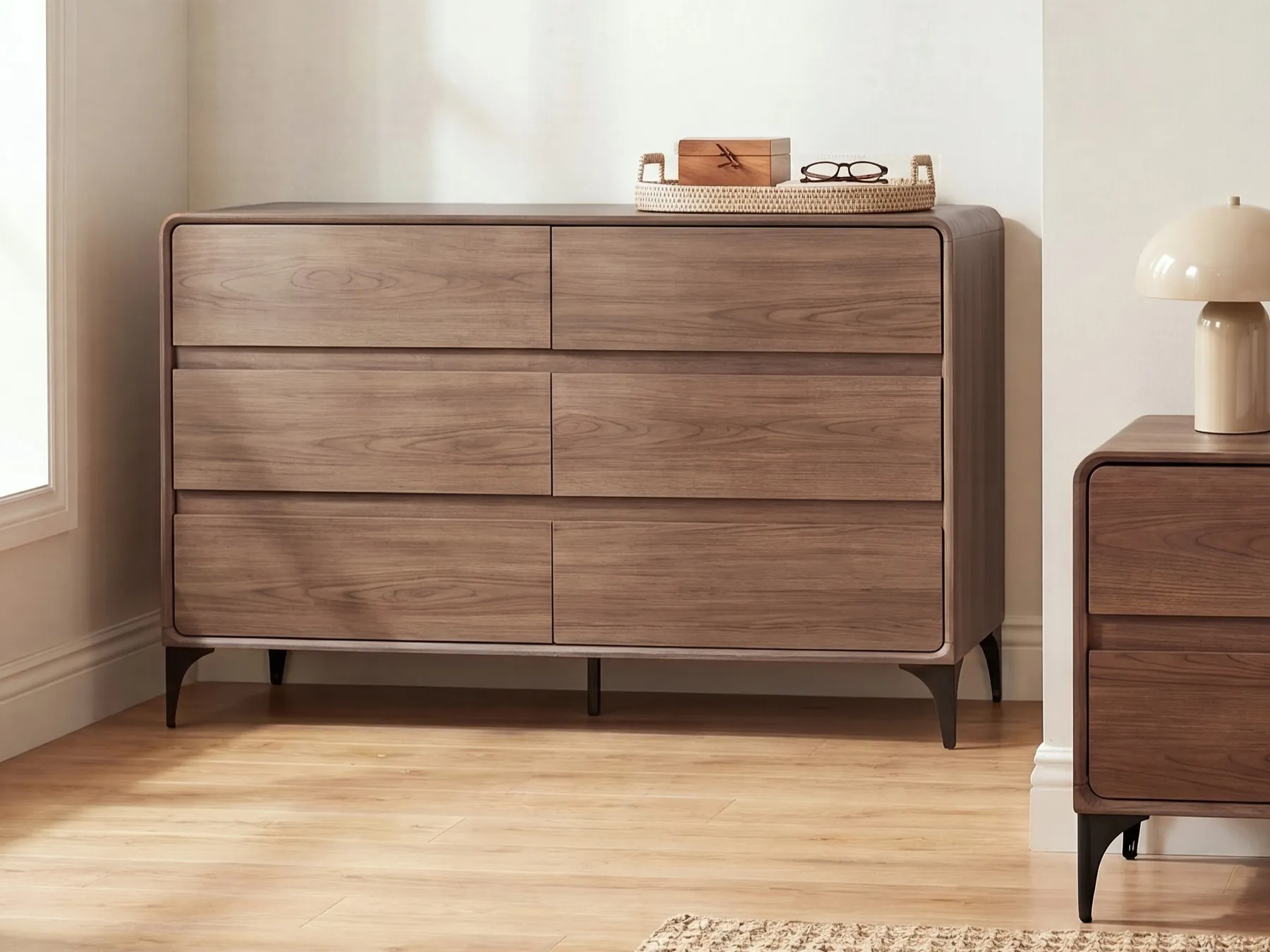 Kommode mit 6 Schubladen COWELL Dunkelbraun_1107951