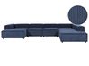 Modular Corner Sofa 5 Seater ARDAL Corduroy Dark Blue Left Hand