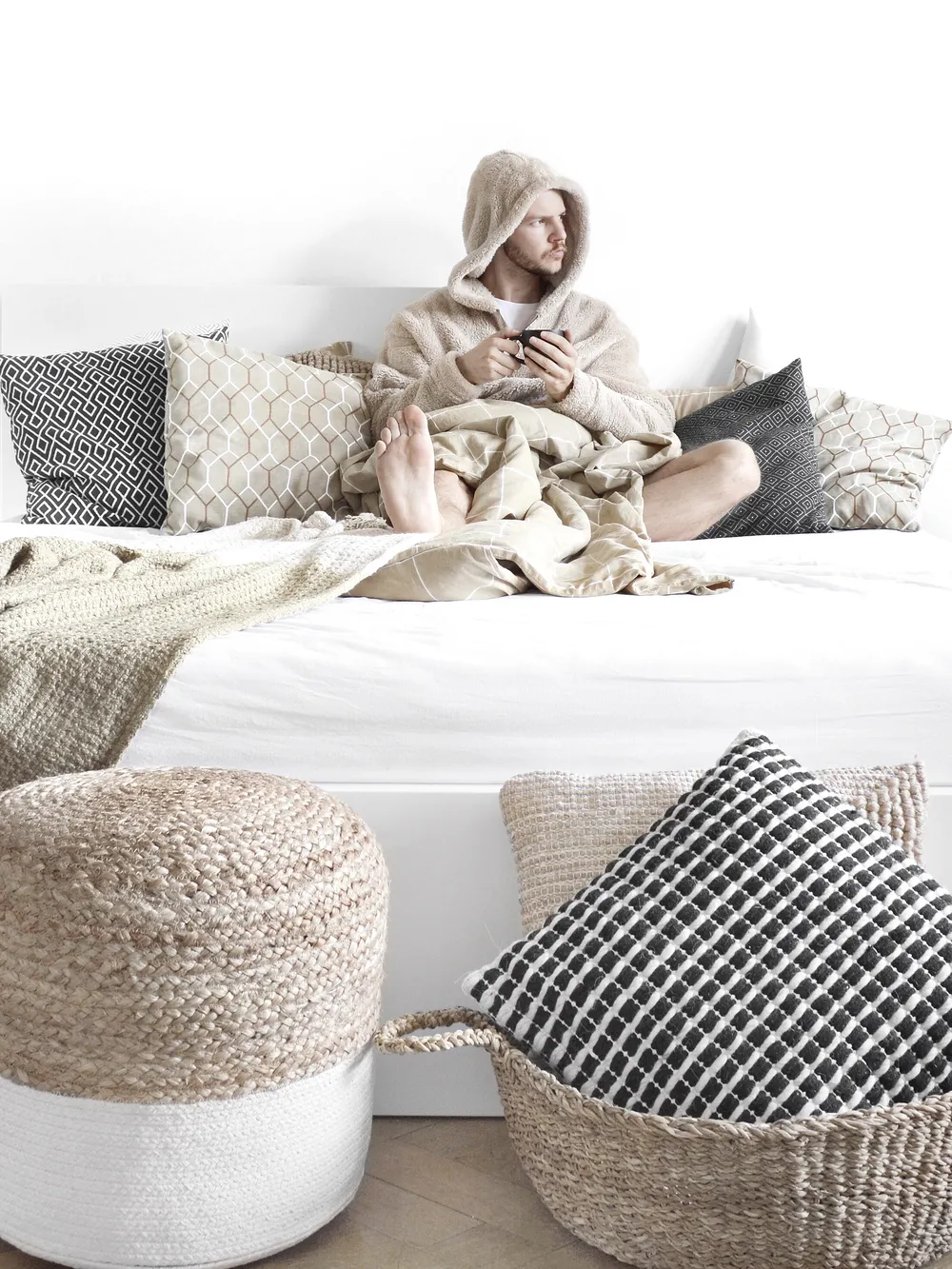 Pouffe DALAMA Jute White_828095