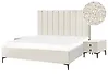 Schlafzimmer Set SEZANNE Bouclé Cremeweiß 180 x 200 cm