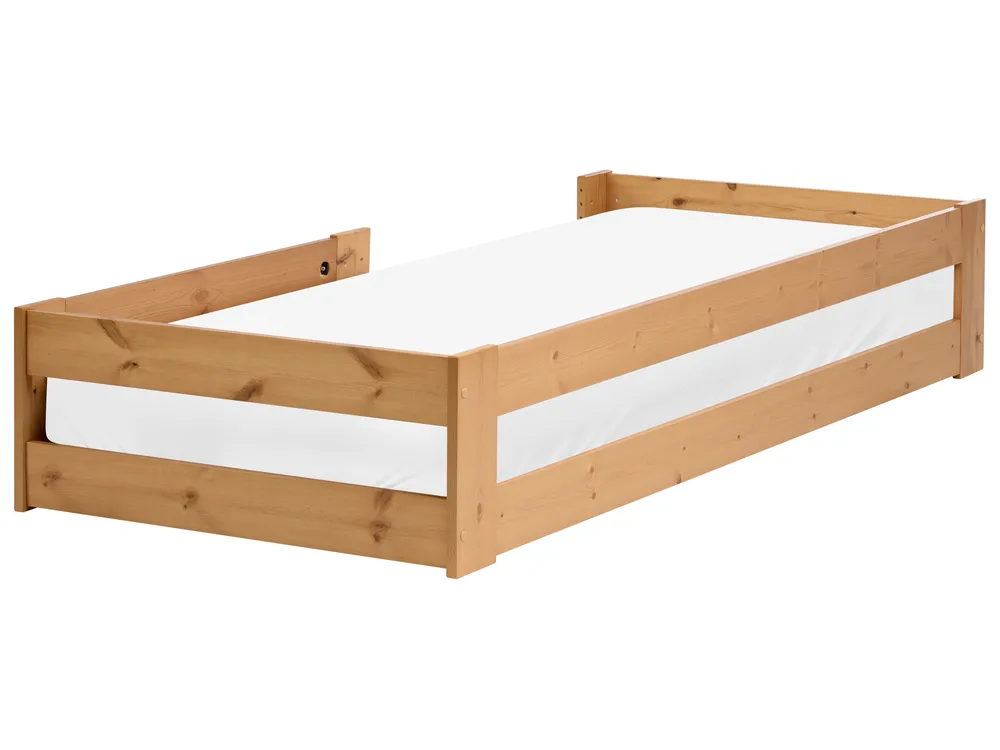 Kids Bed Pine Wood PRIMELLES 90 x 200 cm (EU Single) Brown_1051200