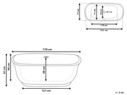 Freistehende Badewanne TESORO 170 x 77 cm Schwarz_780149