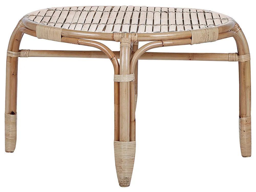 Lounge Set mit Tisch 4-Sitzer BRINDISI Rattan Naturfarben_796594