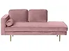 Linksseitige Chaiselongue MIRAMAS Samtstoff Rosa