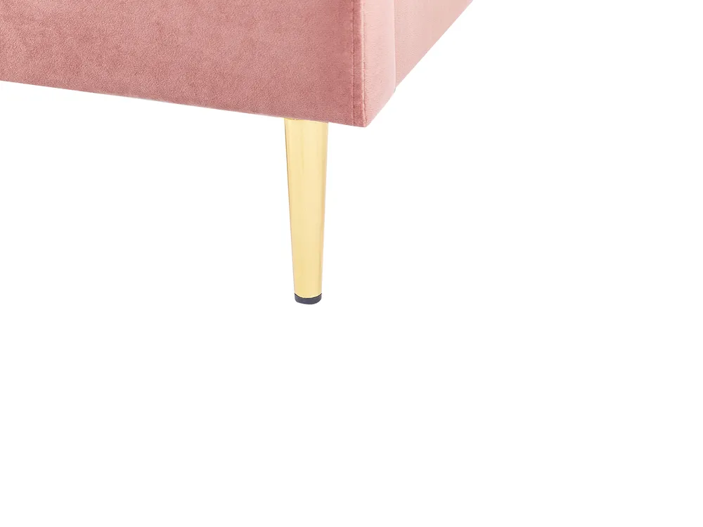 Bett mit Lattenrost Samtstoff CHALEIX 180 x 200 cm Pfirsichrosa_857028