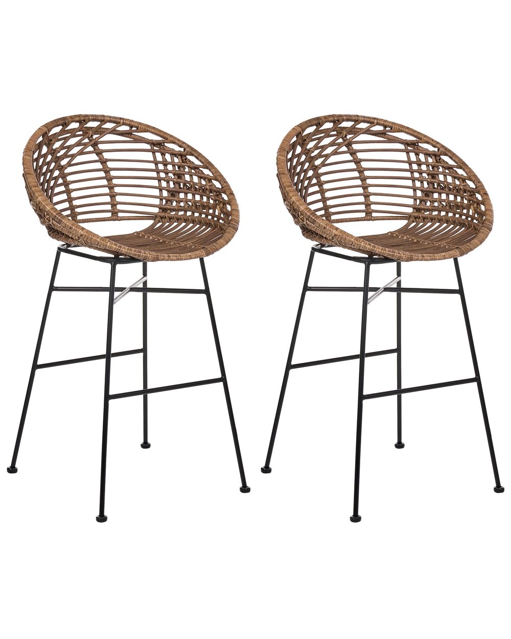 Set van 2 barstoelen WINDOM Rotan Bruin