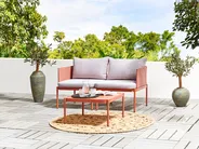 Ensemble de salon de jardin avec table 2 places TERRACINA Métal Orange_826665