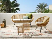 Lounge Set mit Tisch 3-Sitzer MARATEA/CESENATICO Rattan Naturfarben_878408