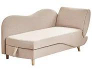 Rechtsseitige Chaiselongue MERI mit Stauraum Kunstleinen Hellbraun_937694
