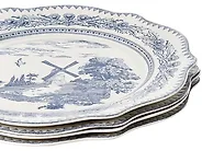 20-Piece Dinnerware Set BAY LEAF Porcelain White/Blue_1191744