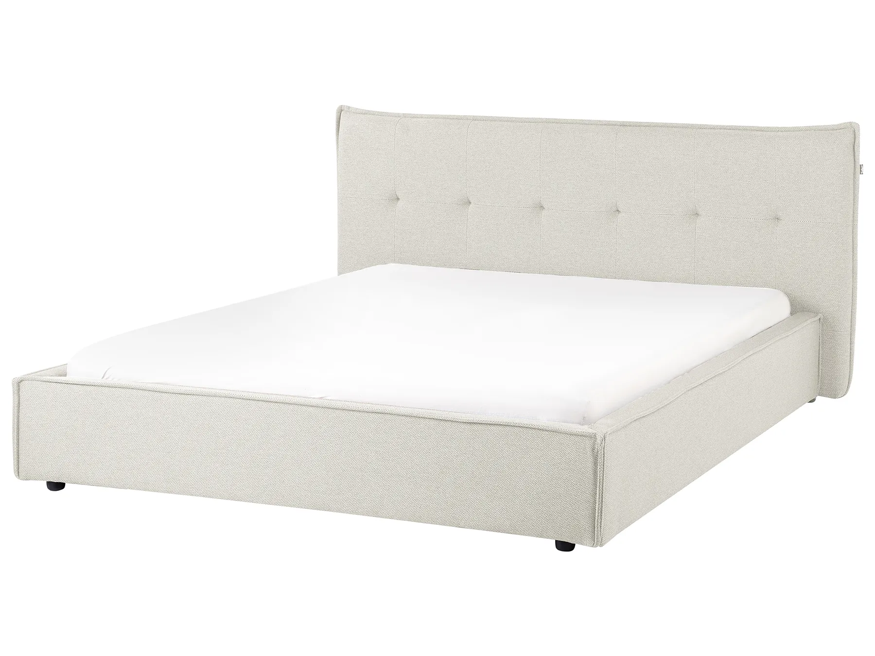 Bed Faux Linen LESTRE 160 x 200 cm (EU King Size) Off-White_959962