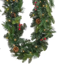 Weihnachtsgirlande LED WHITEHORN 270 cm Dunkelgrün_881156