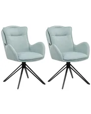 Esszimmerstuhl 2er Set drehbar AVELAR Stoff Hellblau_945002