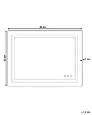 LED-Badezimmer-Spiegel PRENOIS 80 cm 60 cm Silber_932292
