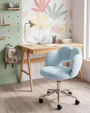 Schreibtischstuhl WHIZZY Bouclé Hellblau_1062508