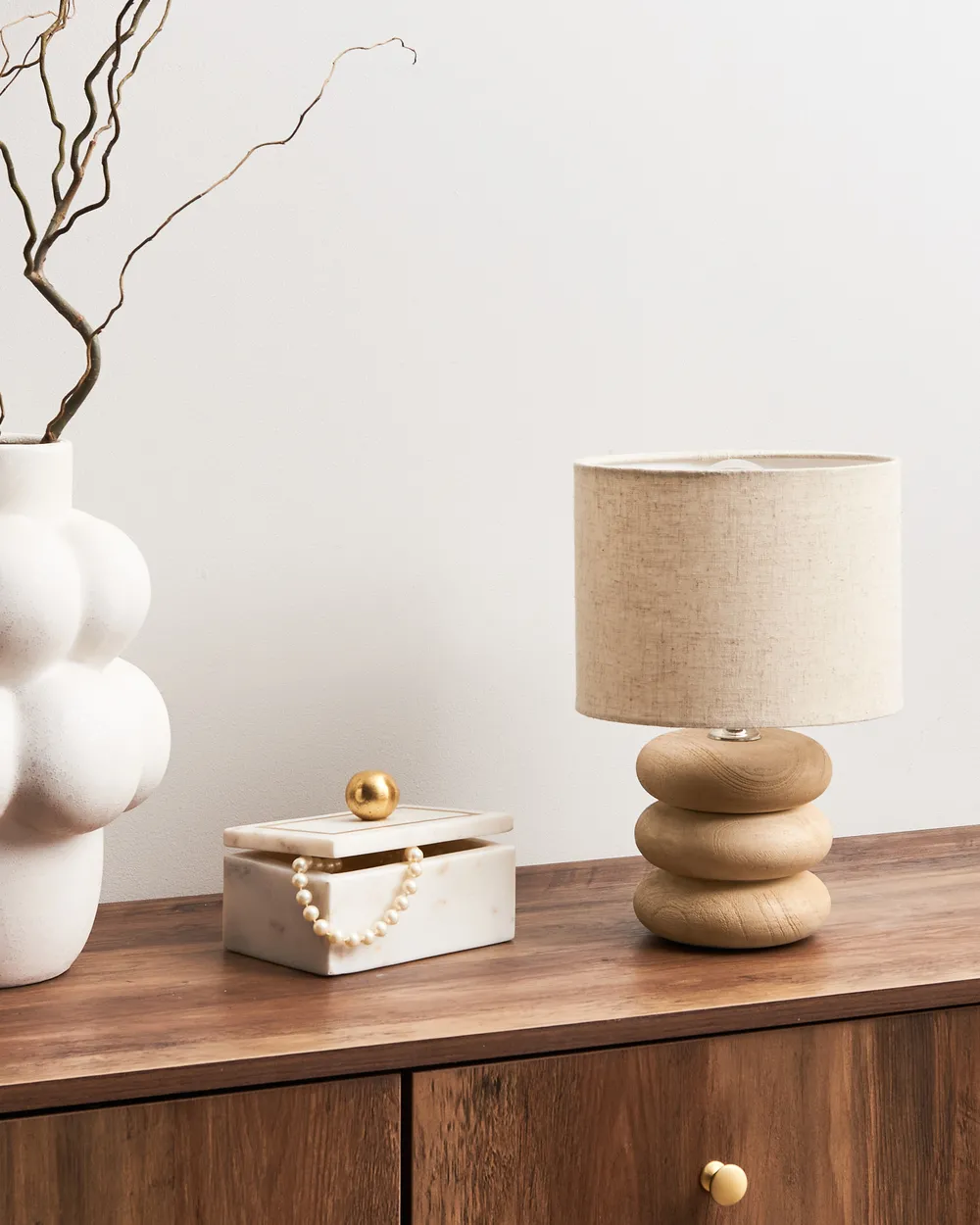 Table Lamp BETWA Mango Wood Light Brown_985955