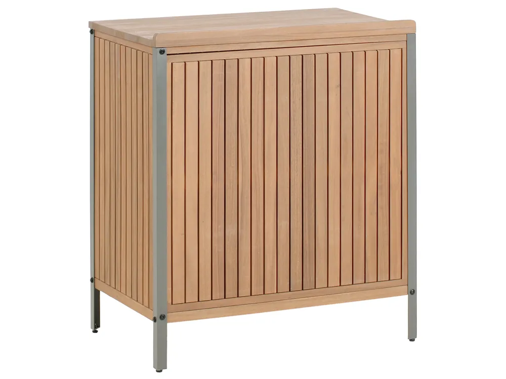 Outdoor-Küche 3er Set mit Spüle IVREA Braun / Schwarz zertifiziertes Akazienholz_988421