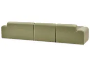 Gartensofa mit Ottomane 7-Sitzer BATTIFOLLO modular Olivgrün_933605