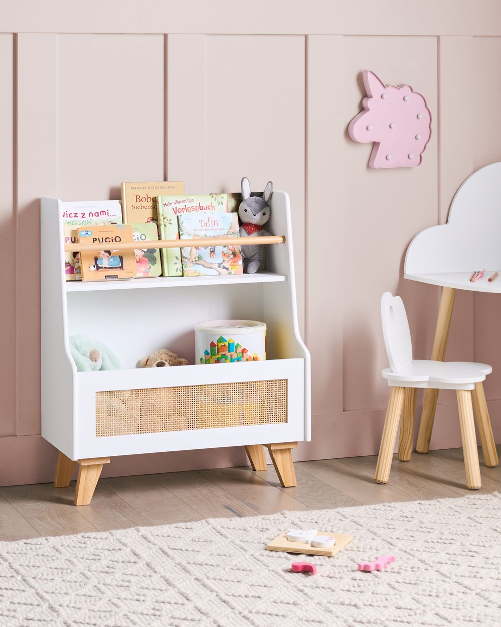 2 Tier Bookcase JACKIT 72 cm White