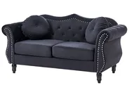 Living Room Set 5 Seater SKIEN Velvet Black_743291
