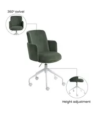 Office Chair DRYDEN Corduroy Dark Green_1071067