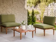 Lounge Set mit Tisch 2-Sitzer FRASCATI modular zertifiziertes Akazienholz Olivgrün_931049