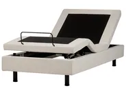Verstellbares Bett ohne Kopfteil Stoff DUKE II 90 x 200 cm Hellbeige_952180