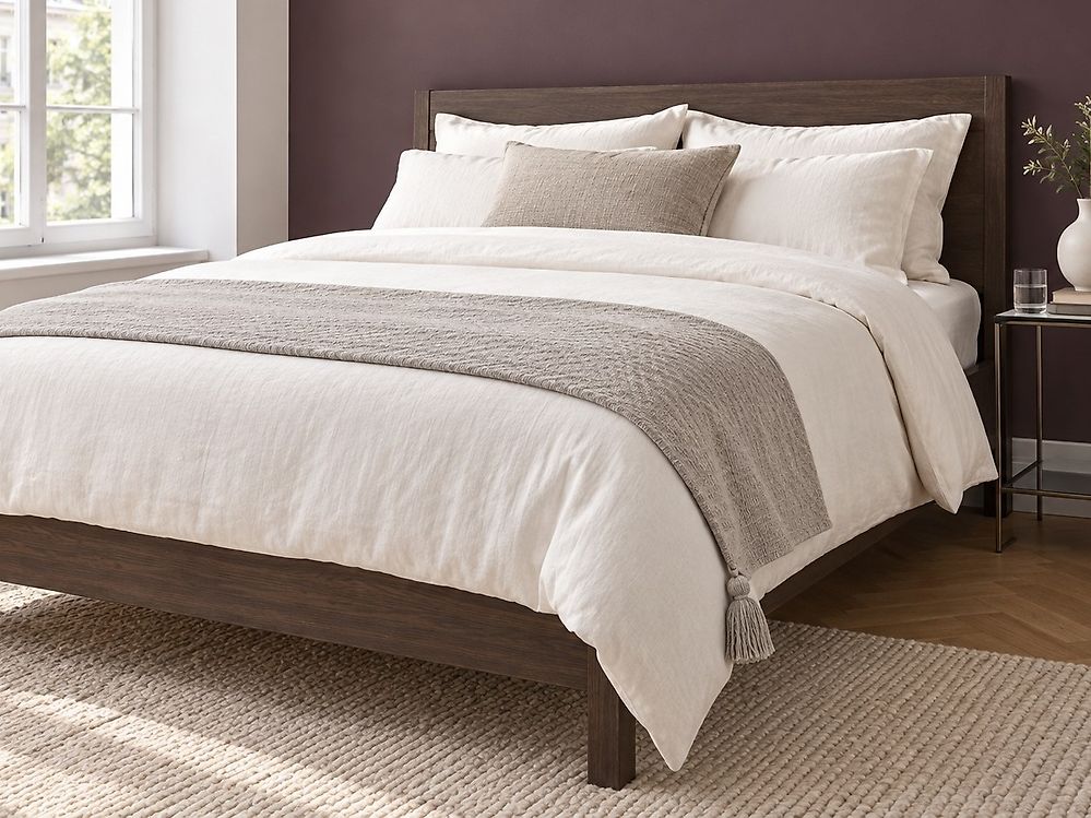 Bedspread LINDULA Cotton 150 x 200 cm Taupe