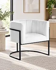 Sessel LARVIK Samtstoff Weiß_1185422