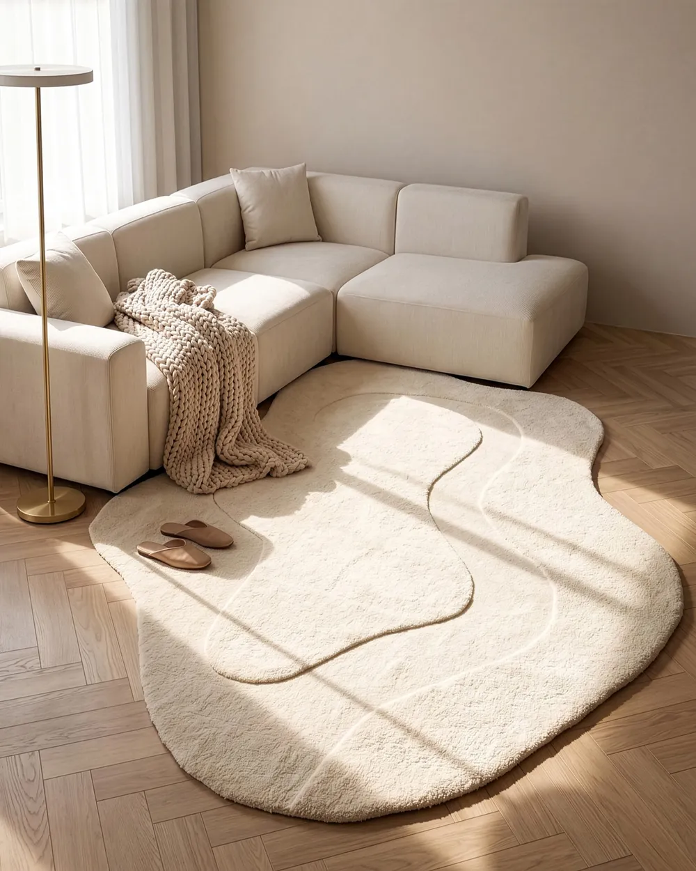 Vloerkleed NEVANA Gebroken wit 160 x 230 cm Wol