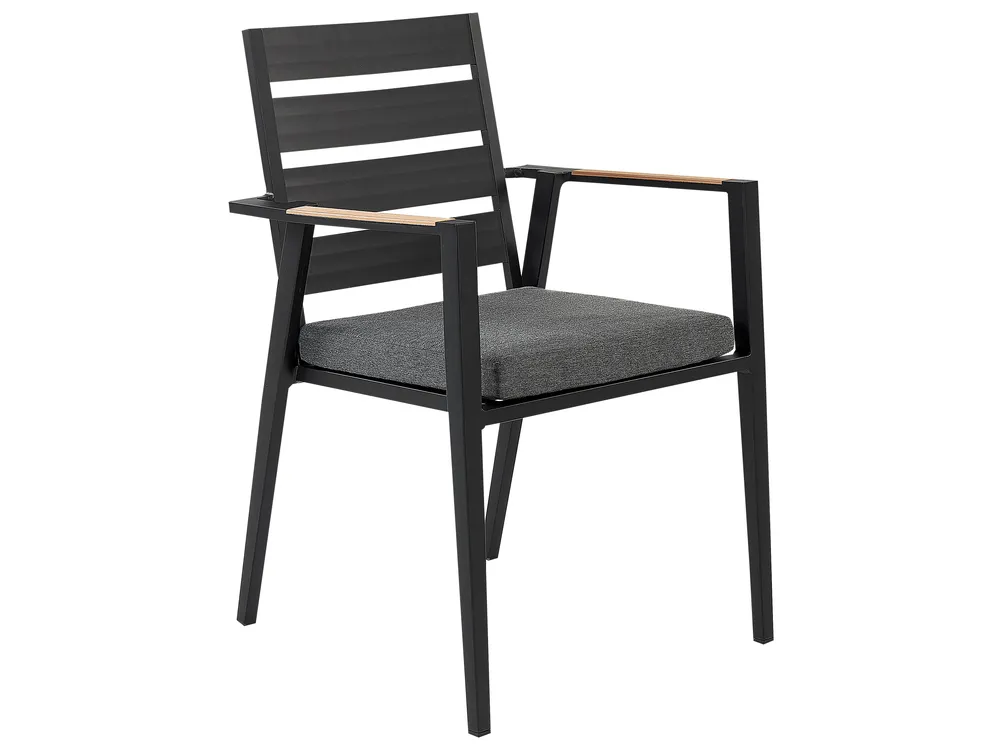 Gartenmöbel Set 8-Sitzer VALCANETTO/TAVIANO inkl. Kissen Metall Schwarz_846232