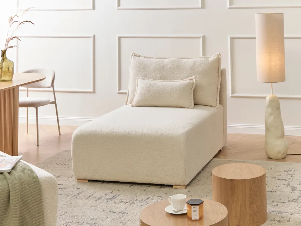 Chaise Longue NERBO Boucle Off-White