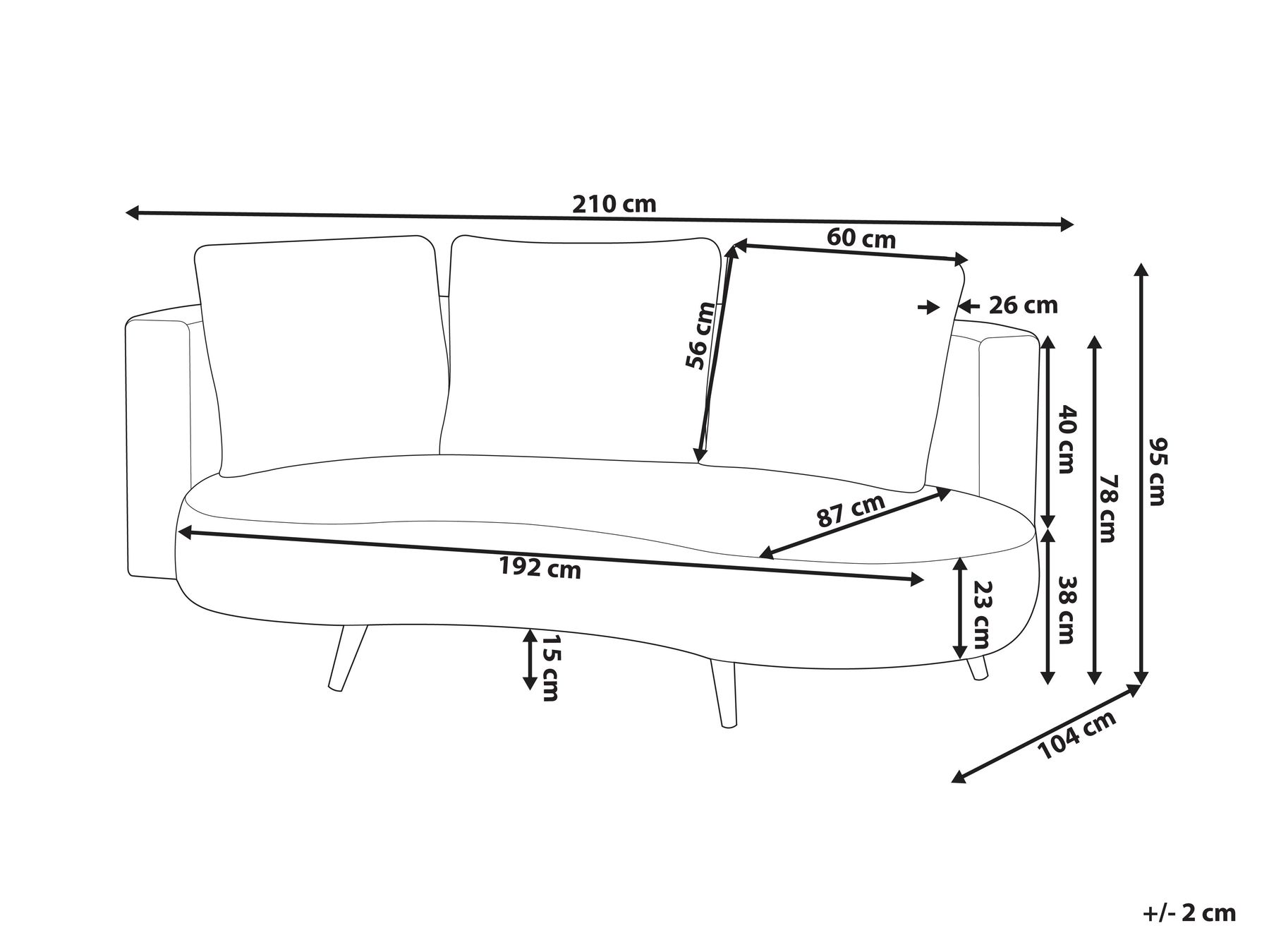 Gartensofa 3-Sitzer PARORI Beige linksseitig_1015574