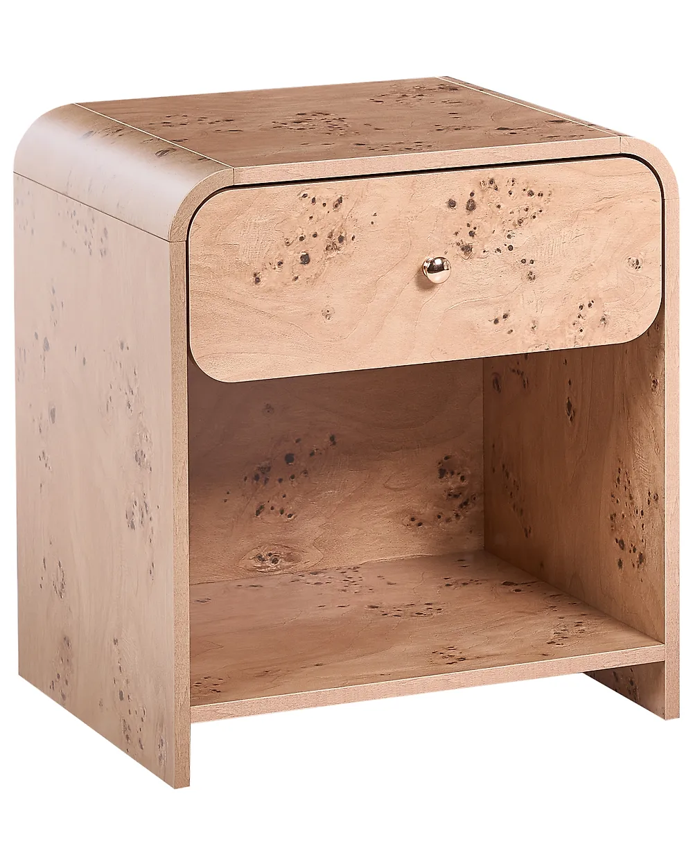 1 Drawer Bedside Table WOODFORD Burl Effect