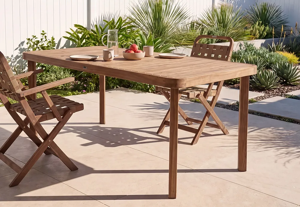 Outdoor Dining Table for 6 RONCELLO 180 cm 90 cm Acacia Wood Brown_1156009
