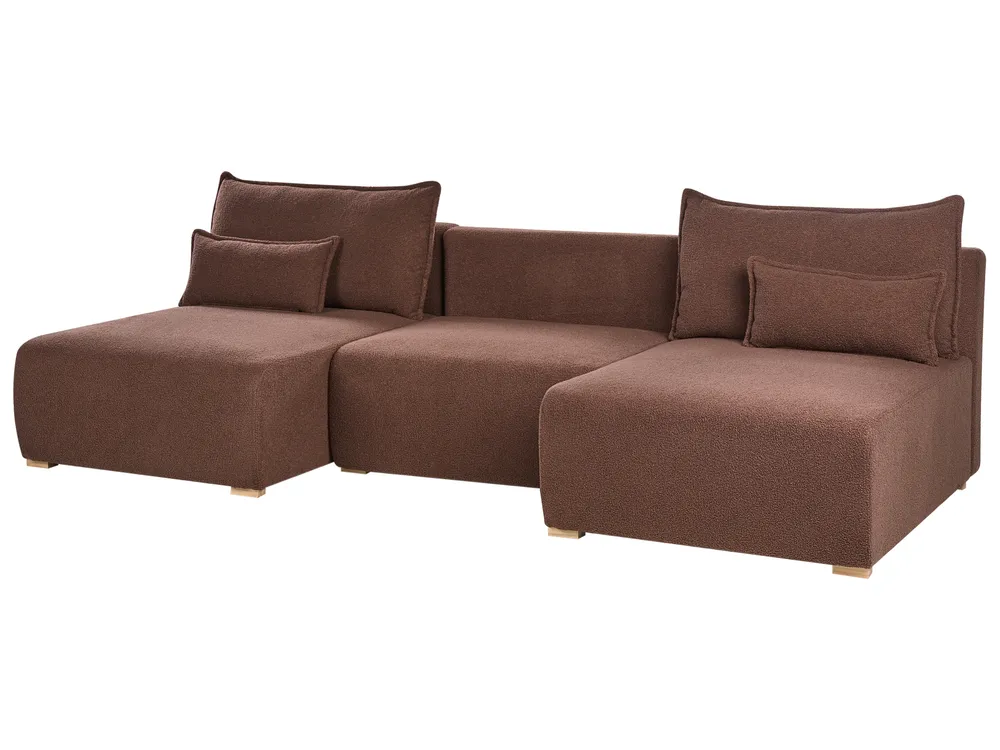 Modular U-Shape Sofa NERBO Boucle Brown_1034435
