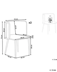 Esszimmerstuhl 2er Set KOBUK Metall Hellbraun_888095